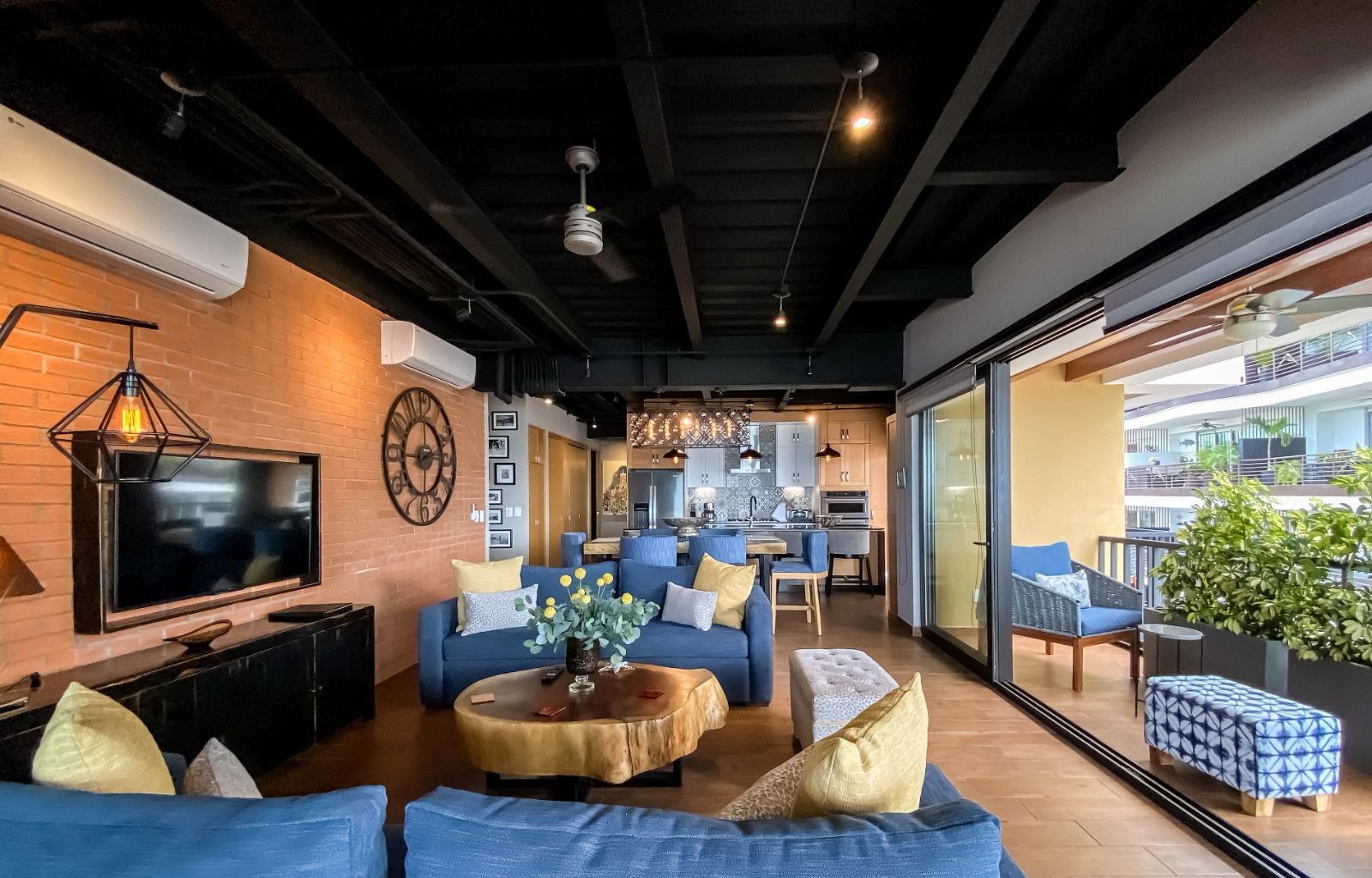 Chic penthouse living room